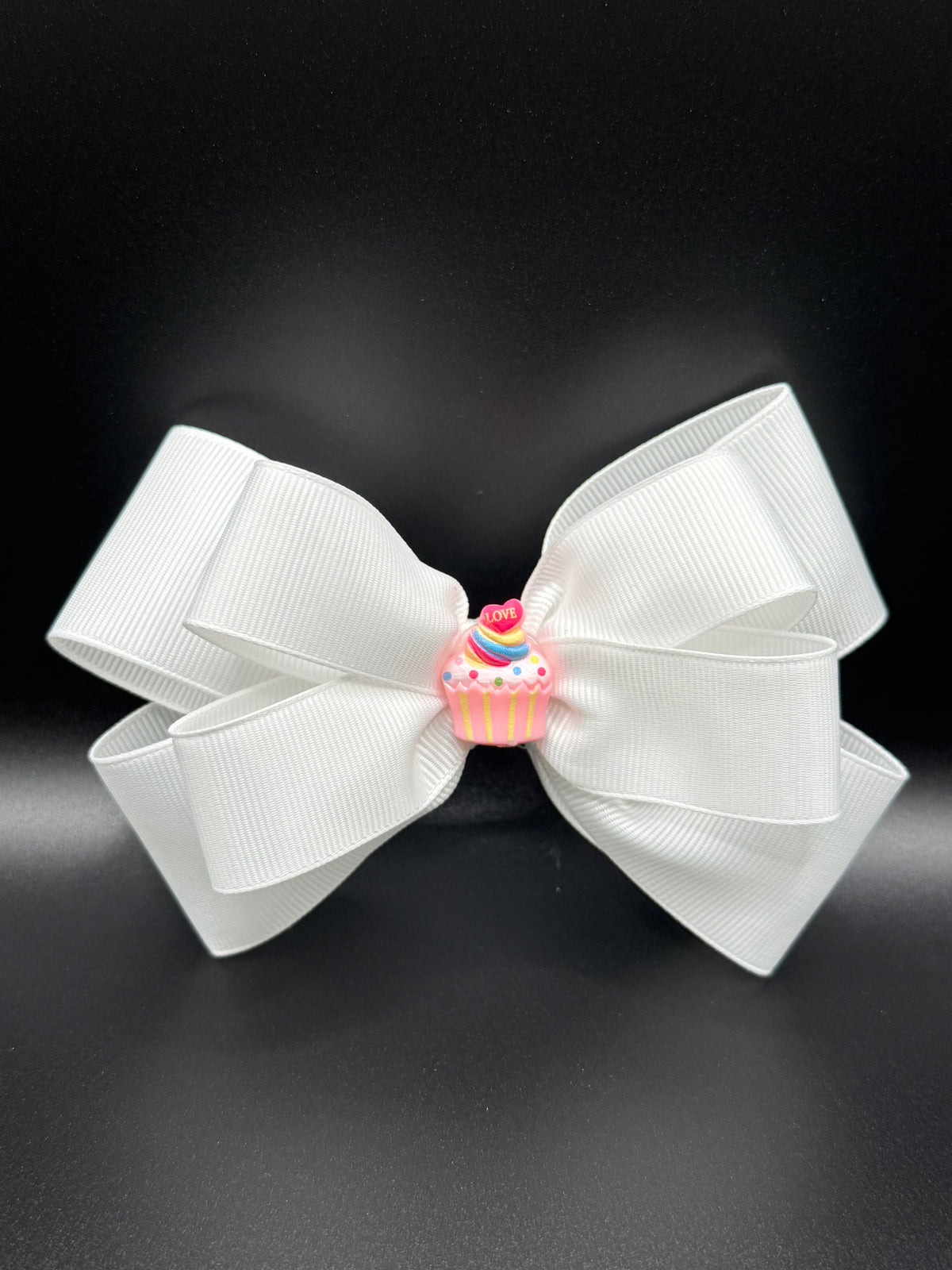 White  Hair Bow Clip