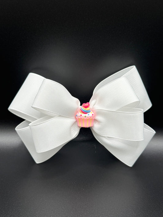 White  Hair Bow Clip